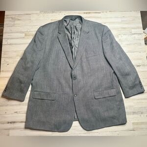 Joseph & Feiss Gold 54L Gray 100% Lambswool Blazer Jacket Sport Coat